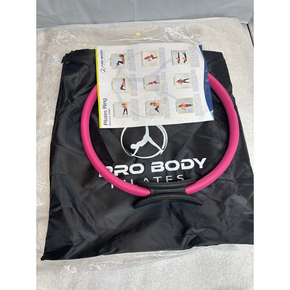 ProBody Pilates Ring 14" Magic Circle Pink with Bag & Guide - Open Box / Minor D